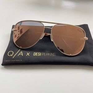 Quay X Desi Perkins High Key Aviator Sunglasses